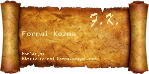 Forrai Kozma névjegykártya